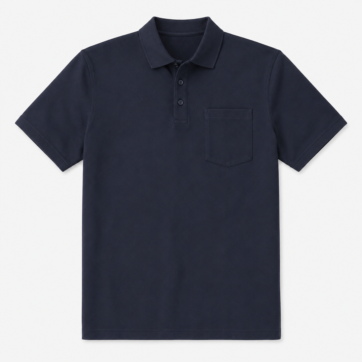 Midnight Navy men's short-sleeve pocket polo front view