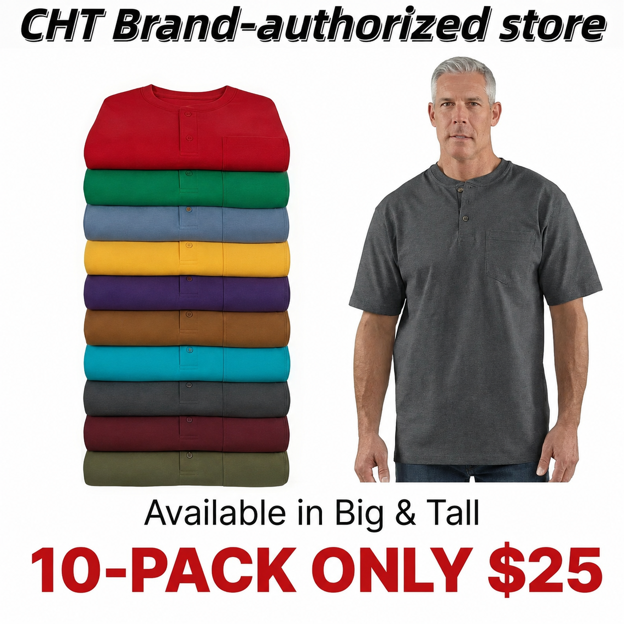 🕒Today Only – Last Day Deal! Men's Heavyweight Work Polo with pocket