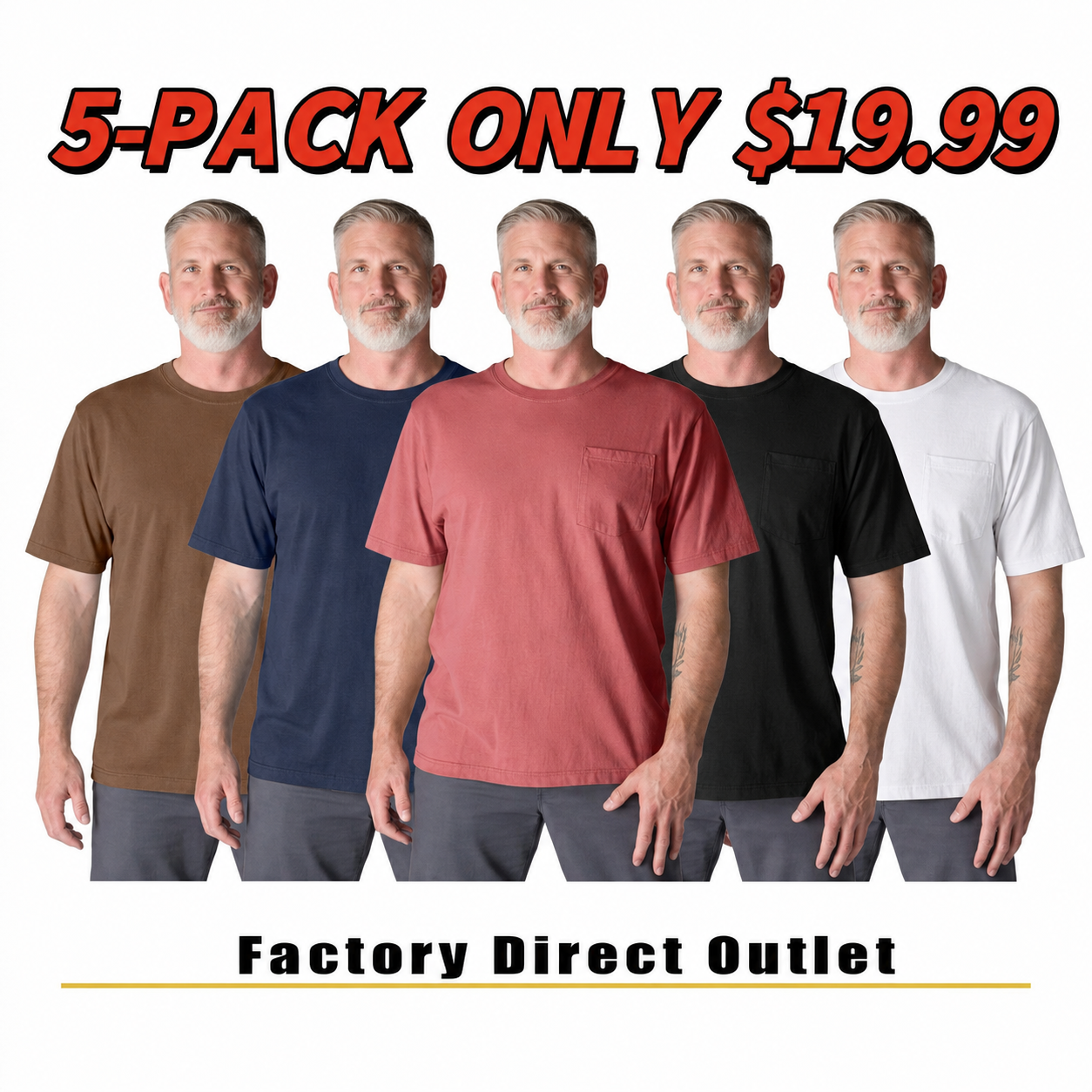 🔥Last Day Promotion! Men's Loose Fit Heavyweight Short-Sleeve Pocket T-Shirt (Also Available in Big & Tall)