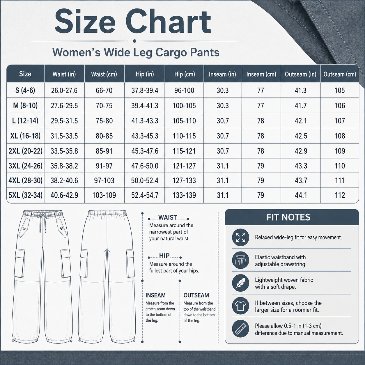 Women's cargo pants, low-rise parachute pants with pockets, Y2K-style loose hiking pants