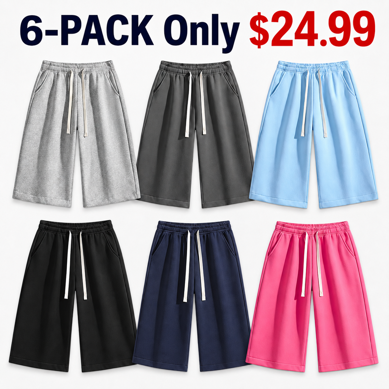 Summer Vibes Breathable Men’s Solid-color Shorts, Men’s Bermuda shorts with a belt and pockets