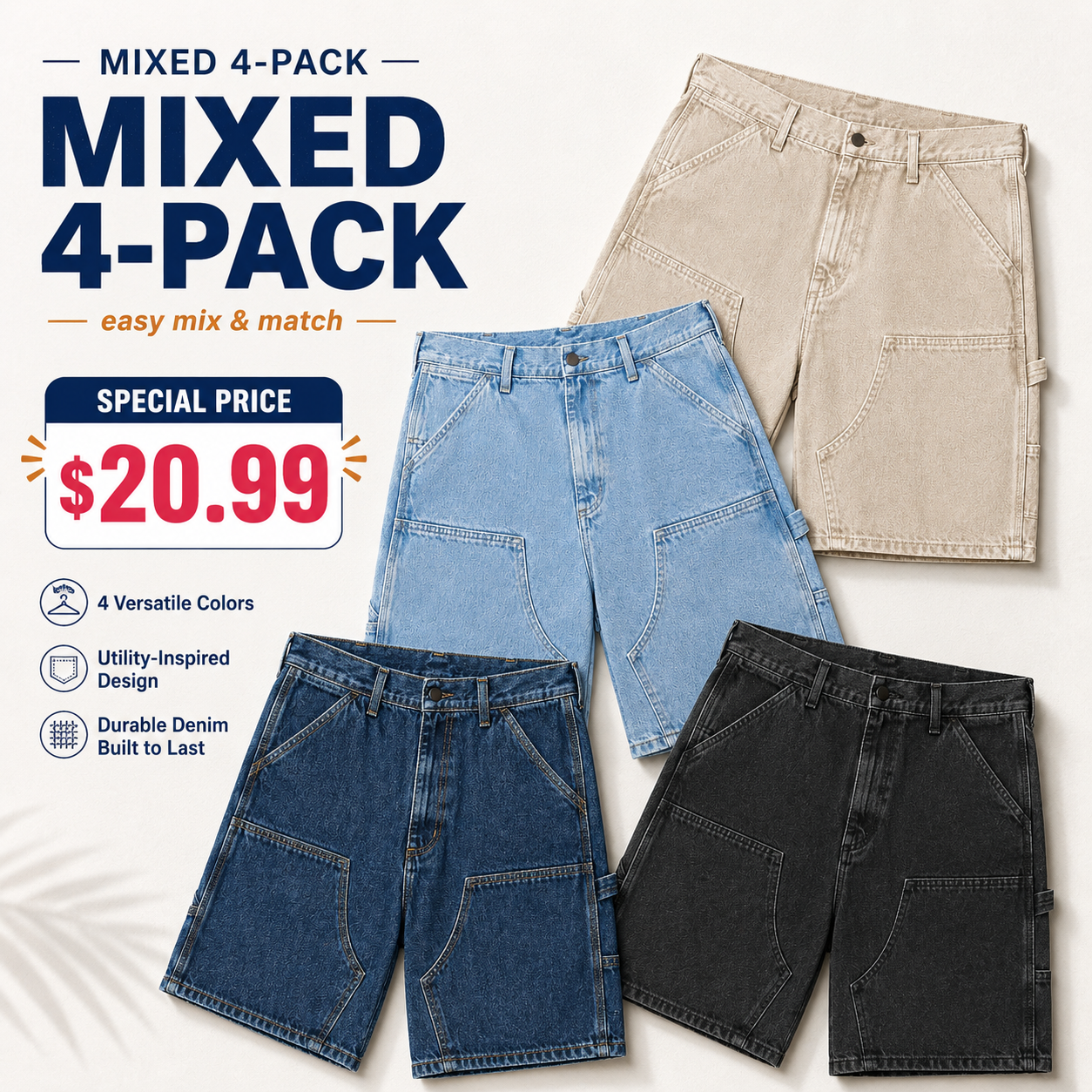 Men's Washed Utility Shorts