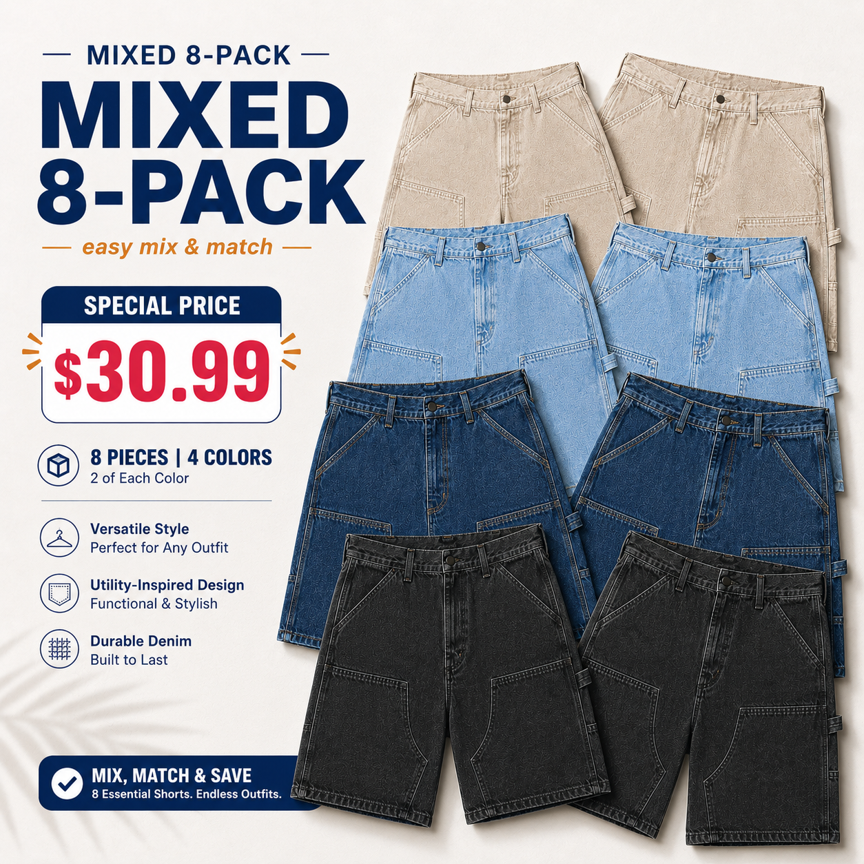 Men's Washed Utility Shorts