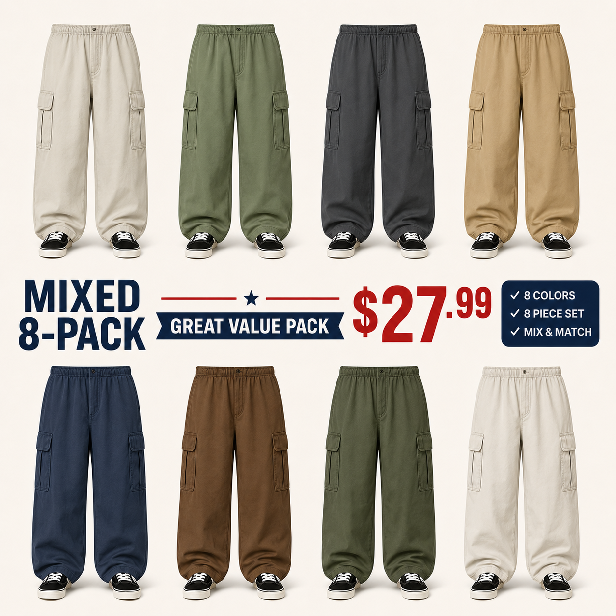 Men's Casual Utility Jeans