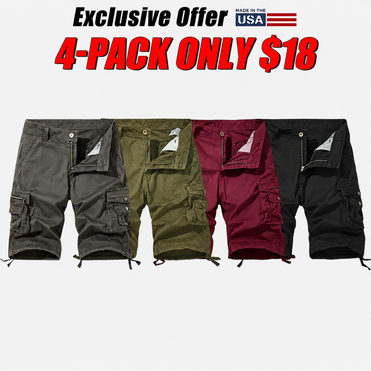 Men's Summer Loose Fit Cargo Shorts
