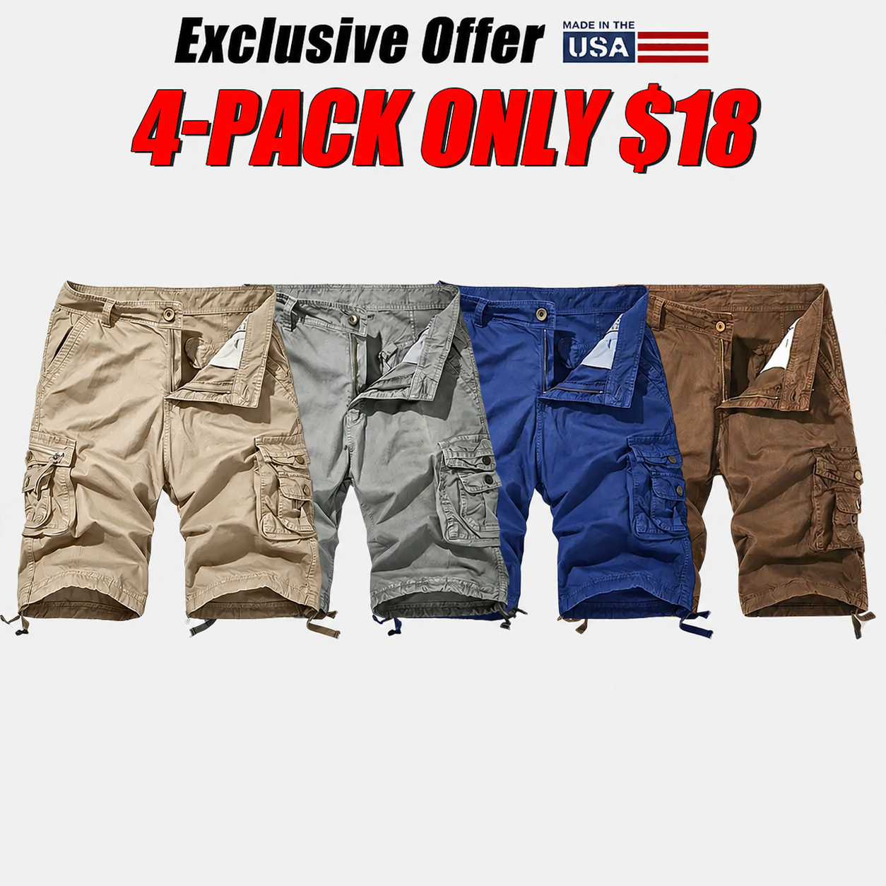 Men's Summer Loose Fit Cargo Shorts