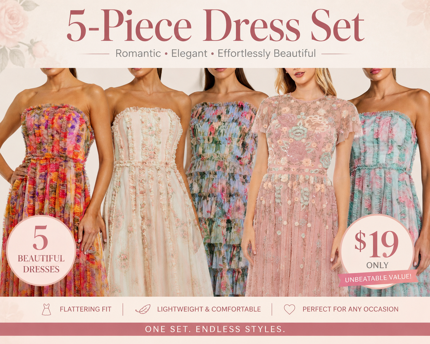 5-Piece Floral Dress Collection