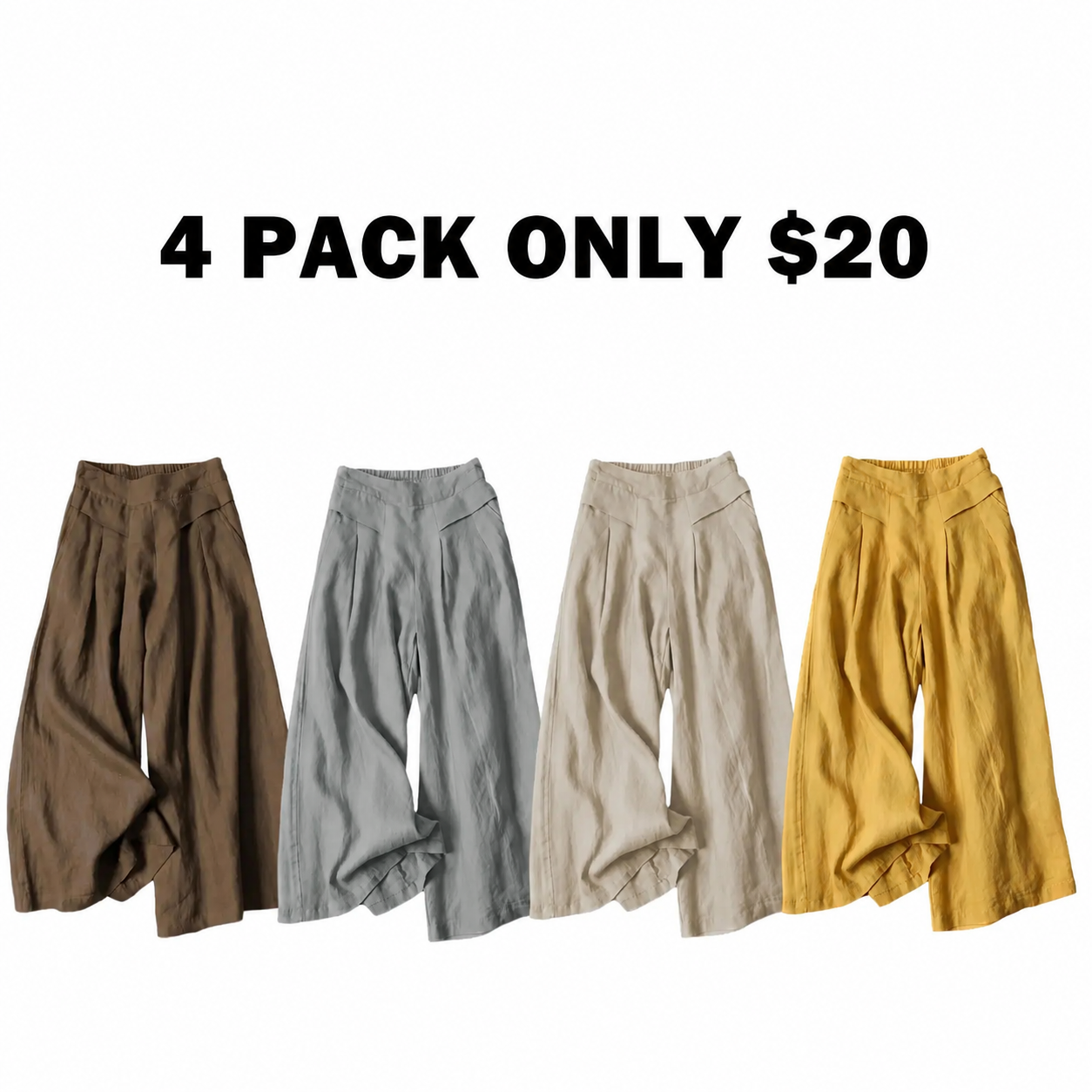 🔥Summer sale Women's Cotton Linen Culottes Pants