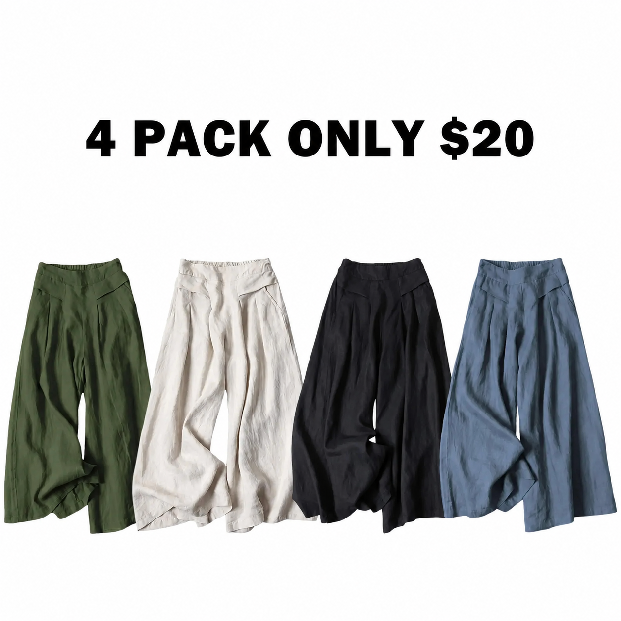 🔥Summer sale Women's Cotton Linen Culottes Pants