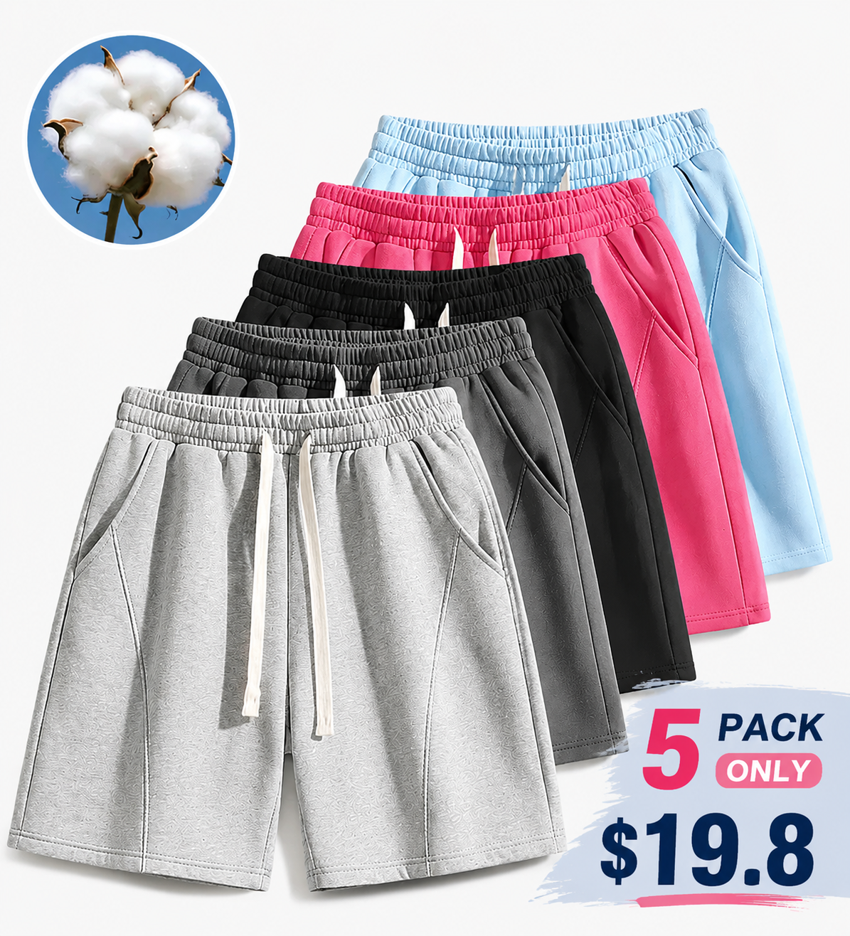 Men's Solid Pocket Waist Shorts