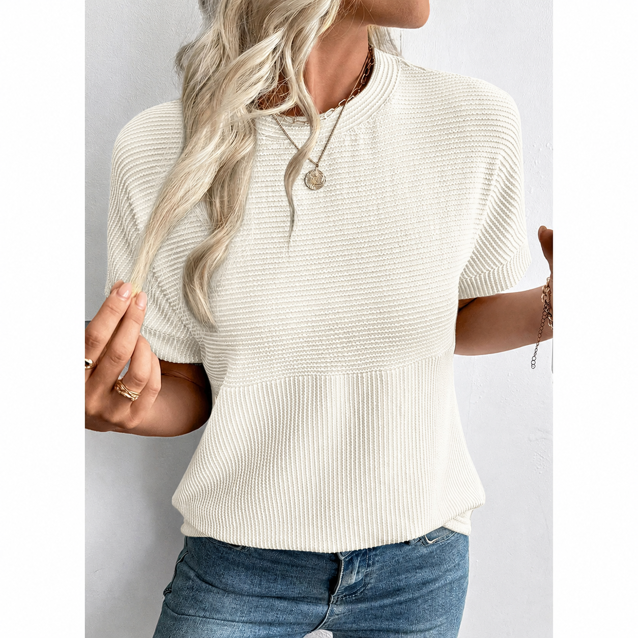 Women's Ribbed Knit Summer T-Shirts