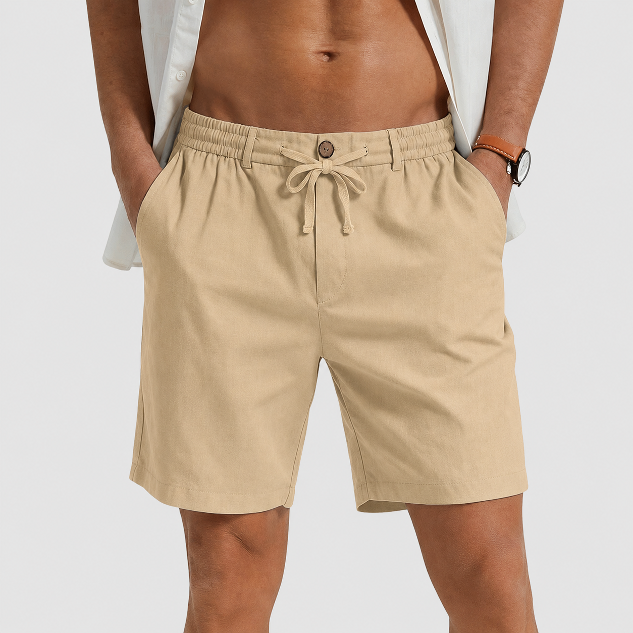 Pantalones cortos de lino para hombre