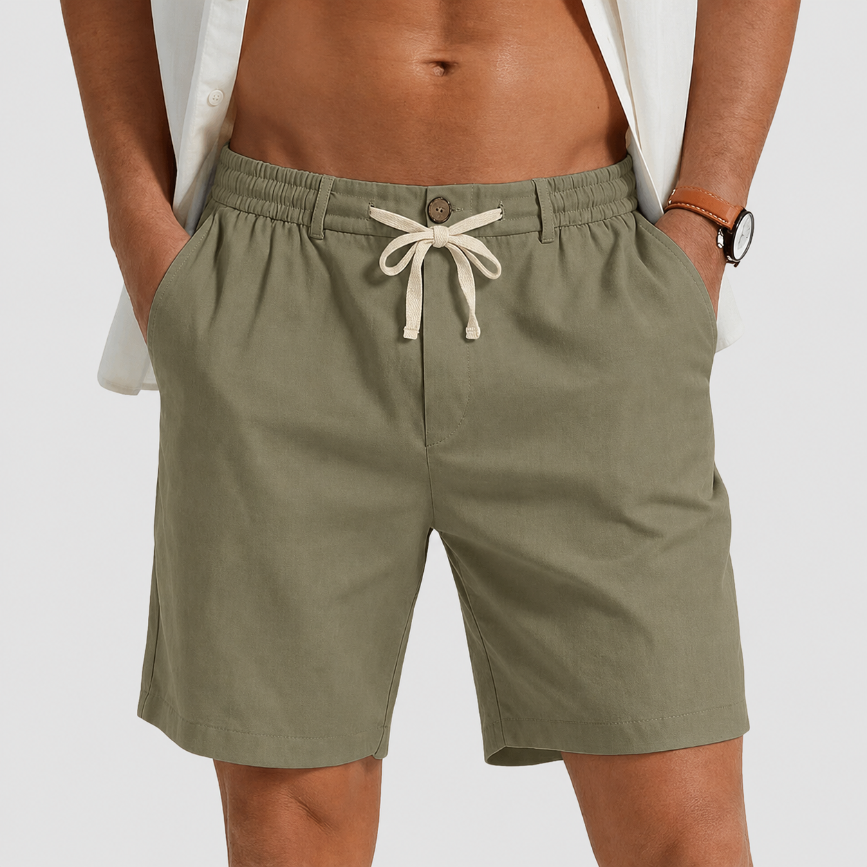 Pantalones cortos de lino para hombre