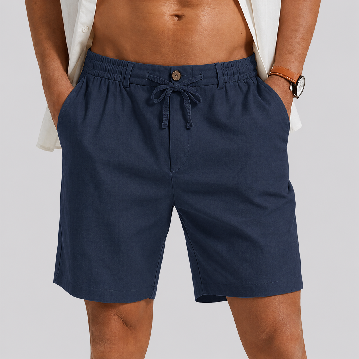 Pantalones cortos de lino para hombre