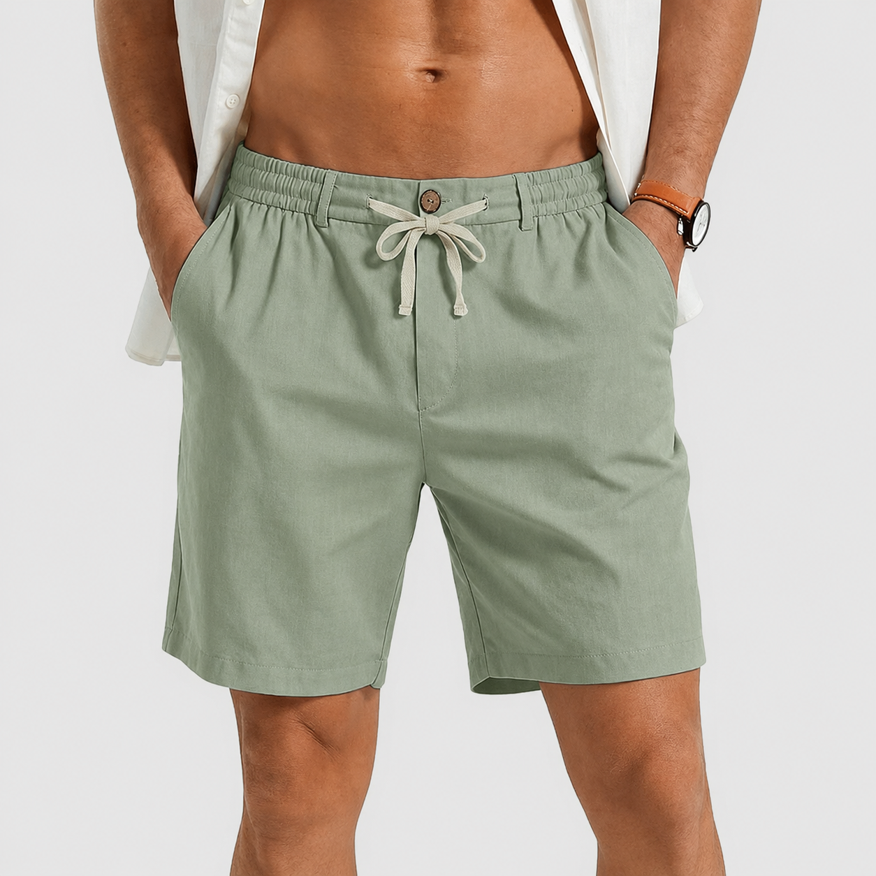 Pantalones cortos de lino para hombre