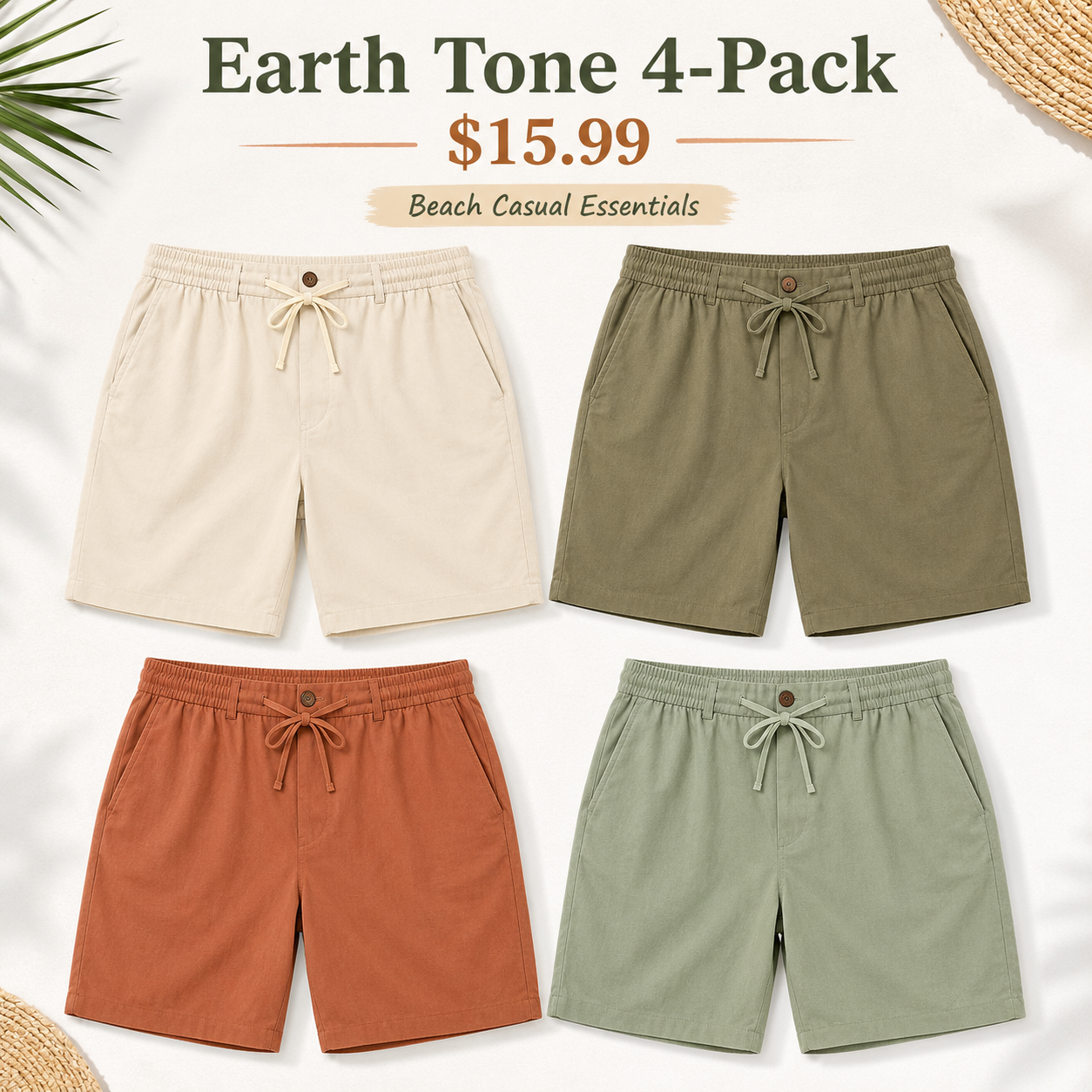 Pantalones cortos de lino para hombre