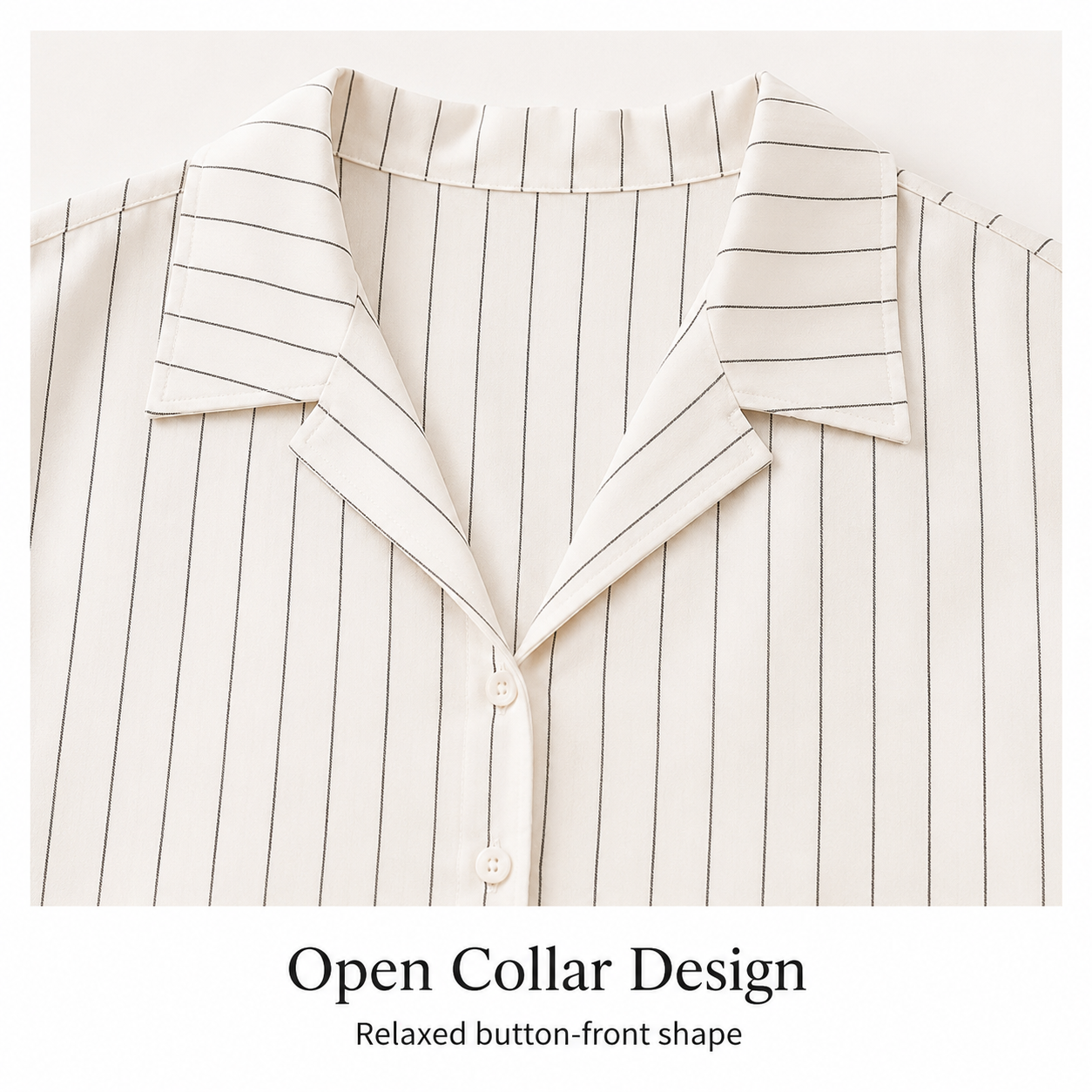 Open collar detail on striped lounge shirt