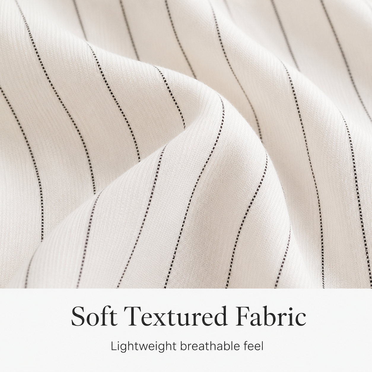 Soft textured striped fabric detail