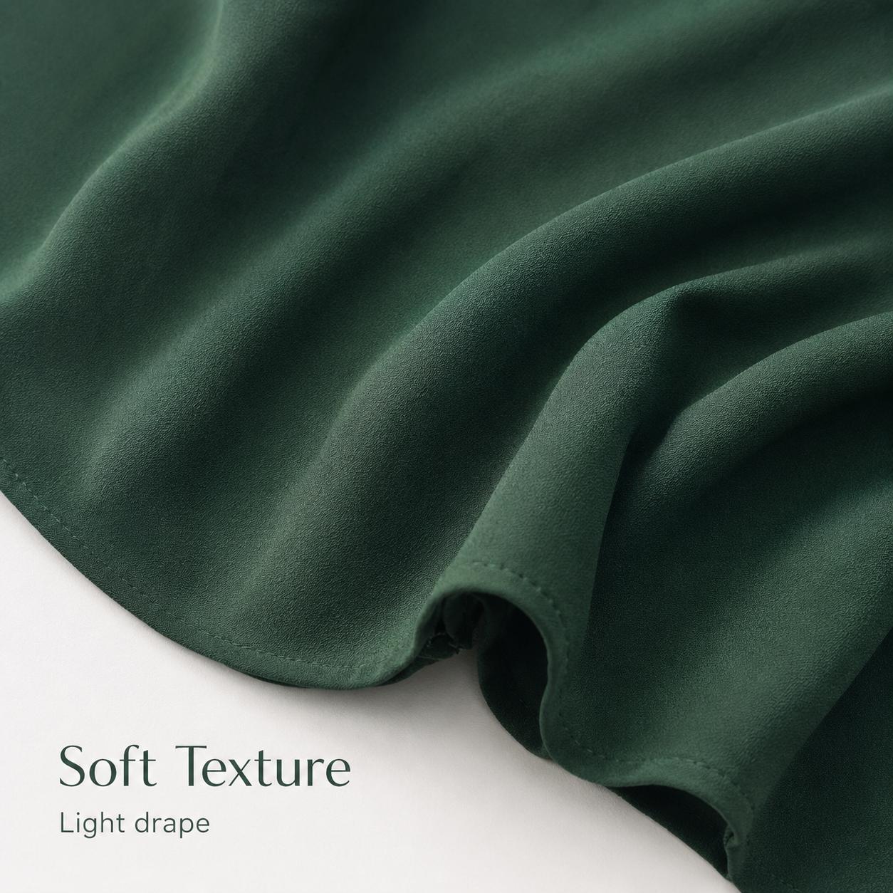 Soft textured fabric and drape detail