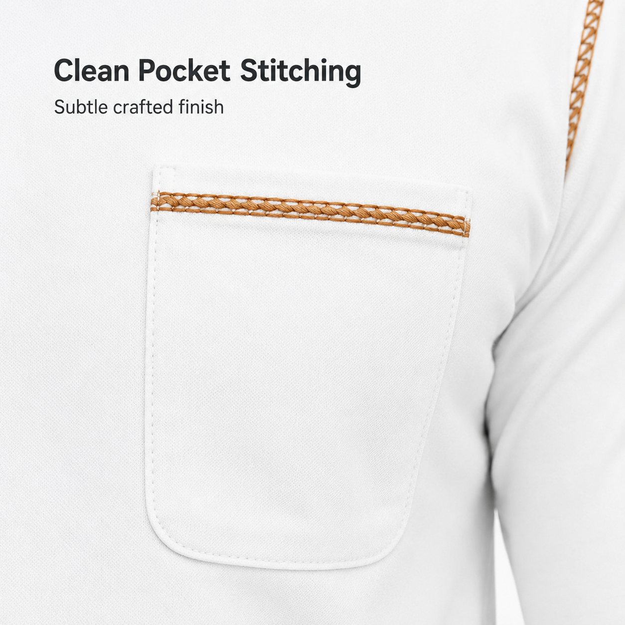 Chest pocket stitching detail