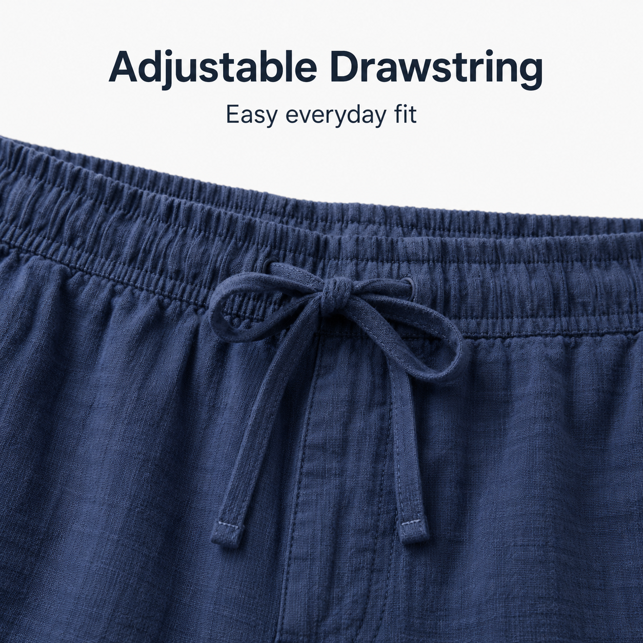 Adjustable drawstring waistband detail
