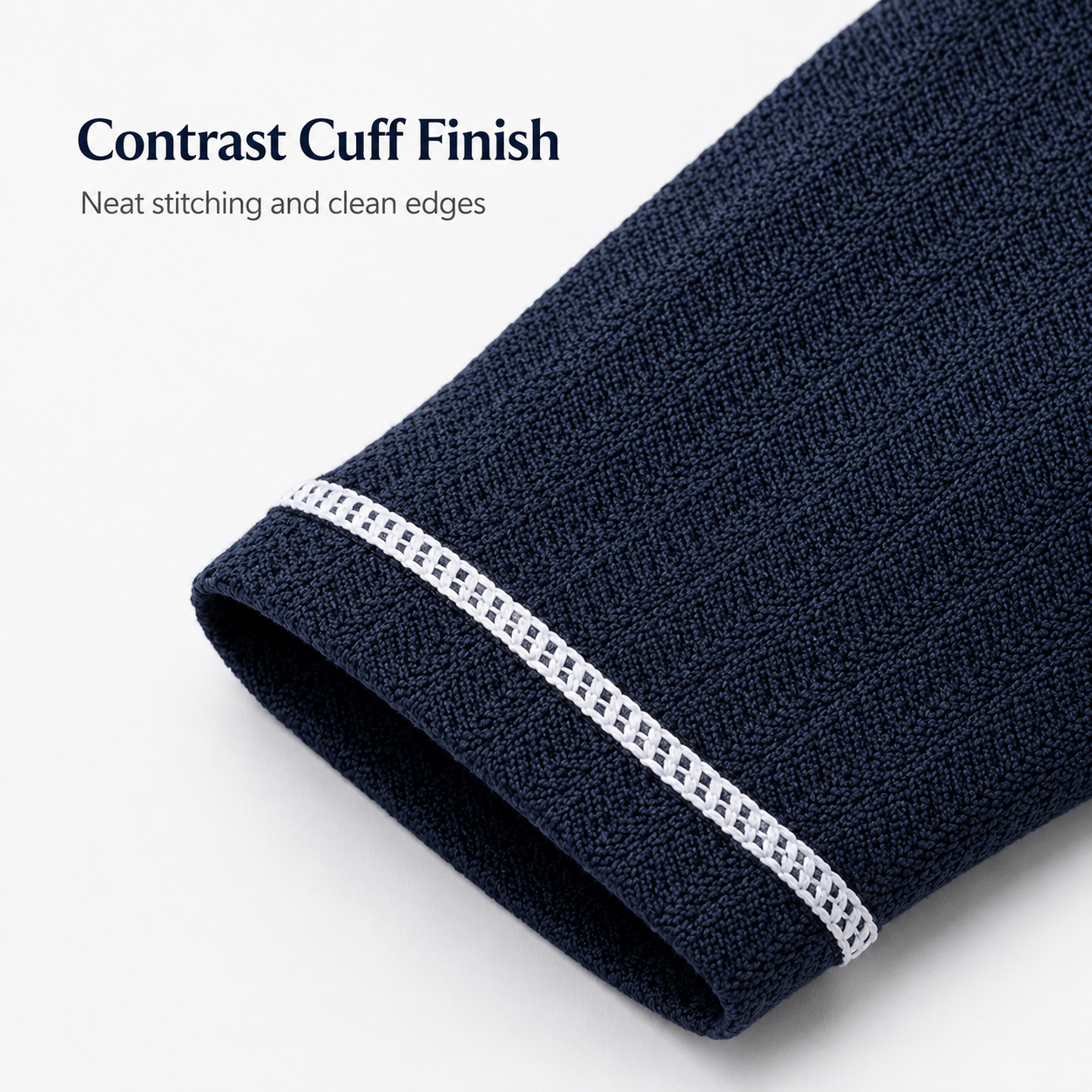 Contrast cuff finish detail