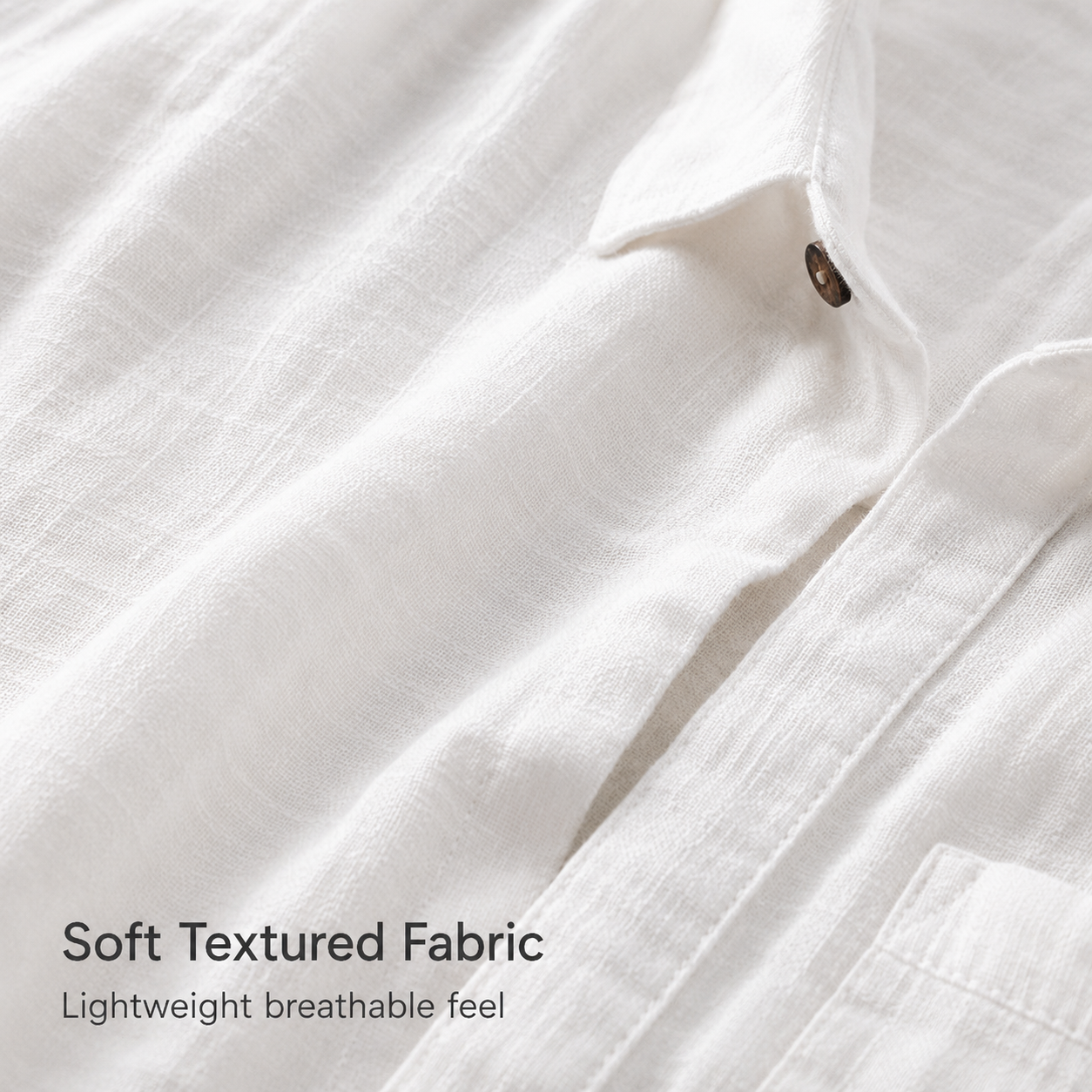 Lightweight textured woven fabric detail