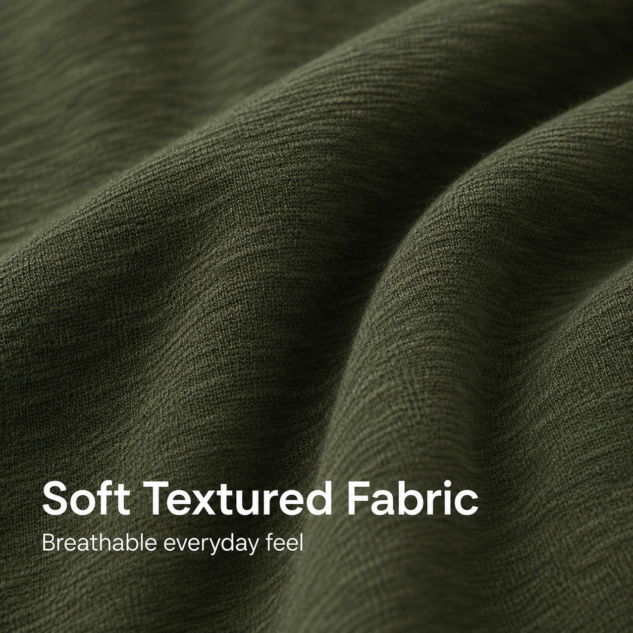 Soft textured knit fabric close-up on henley shirt