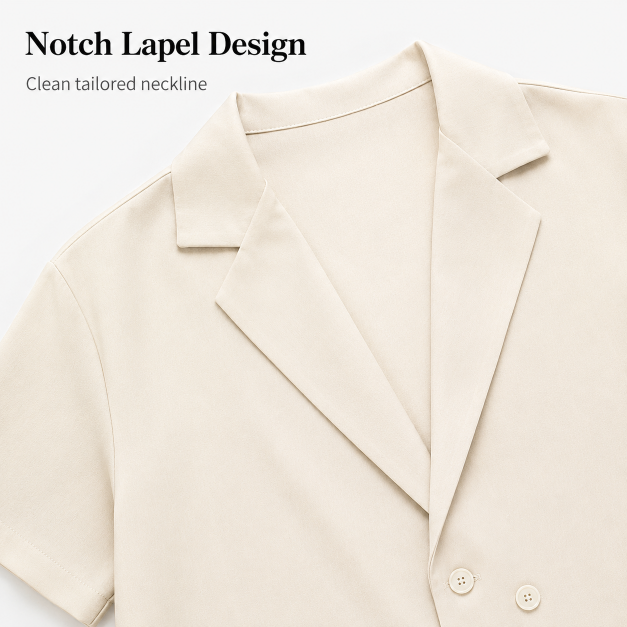 Notch lapel detail on short sleeve top