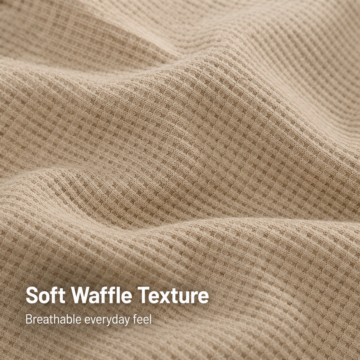 Soft waffle knit texture close up