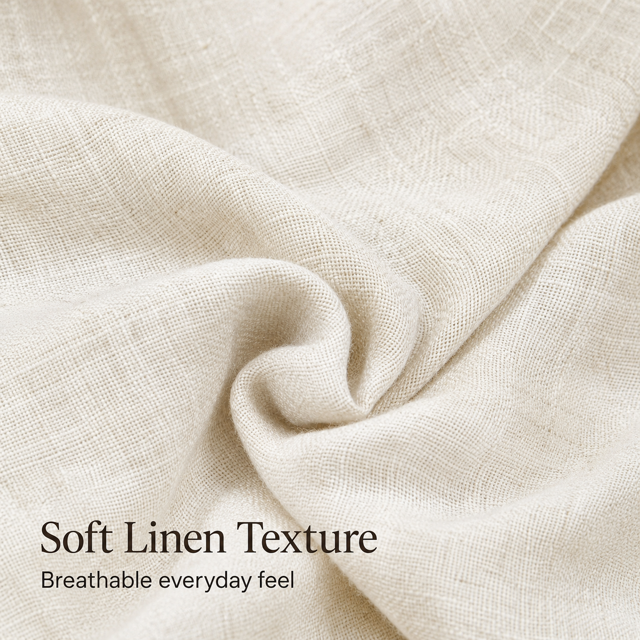 soft linen-look woven texture detail