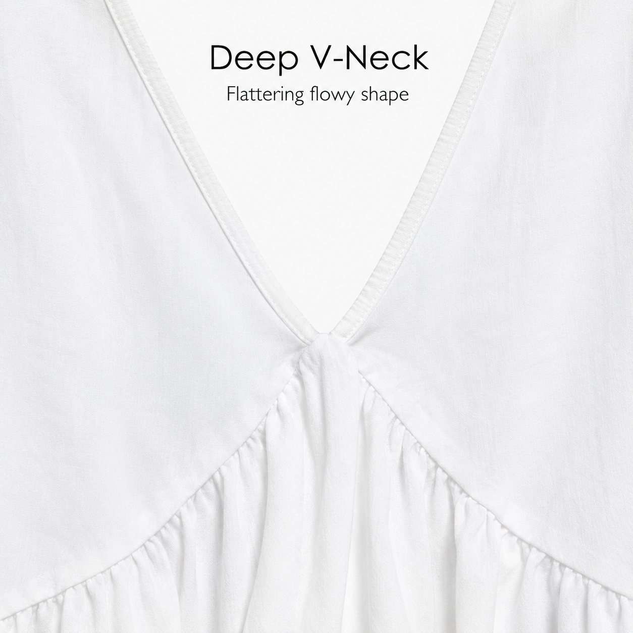 Deep V-neck and gathered front detail