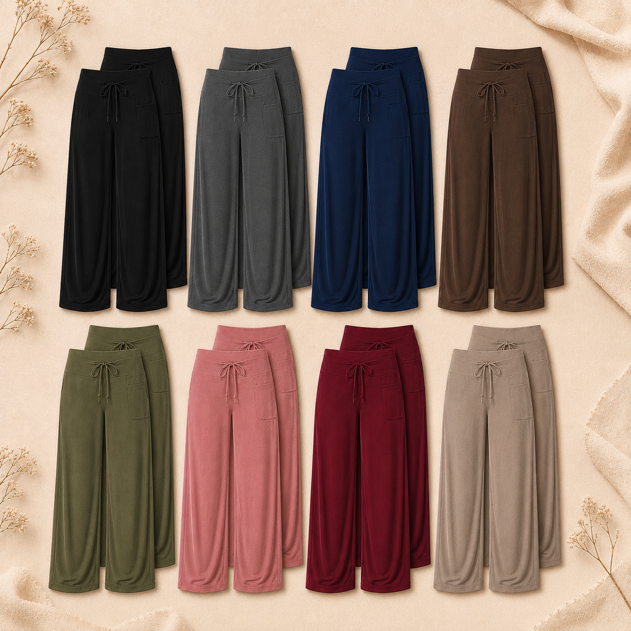 Women Wide Leg Lounge Pants 8-Pack and 16-Pack Sets