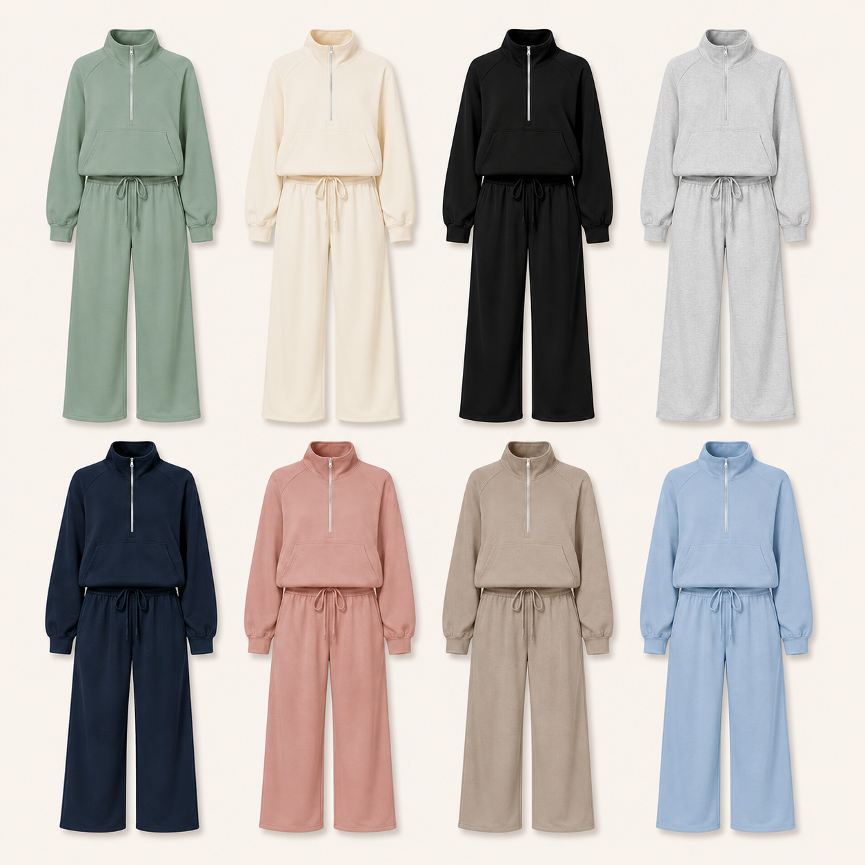 Women's Half-Zip Lounge Set Multi-Pack