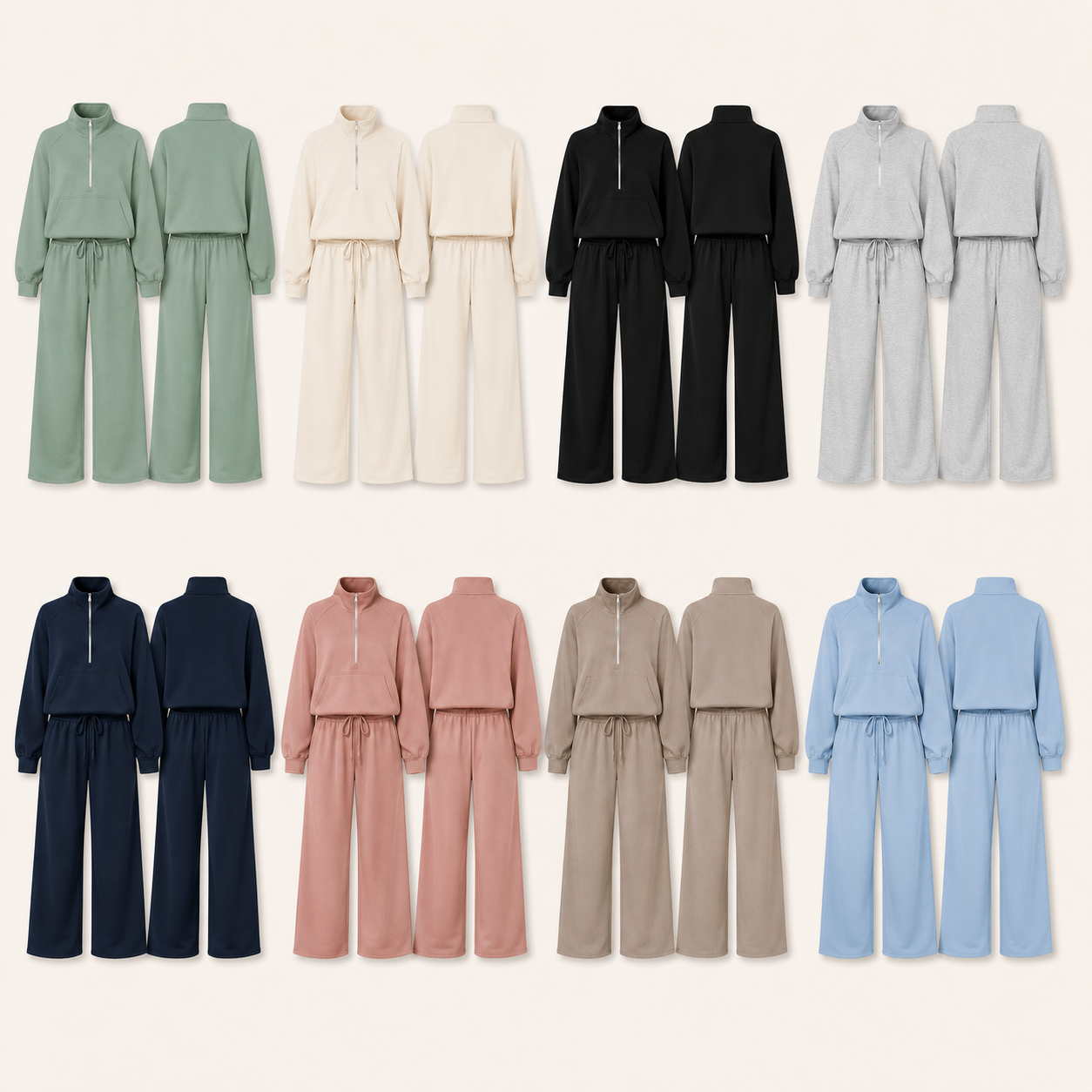 Women's Half-Zip Lounge Set Multi-Pack
