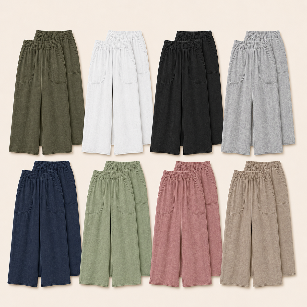 Women's Wide-Leg Pull-On Pants Set