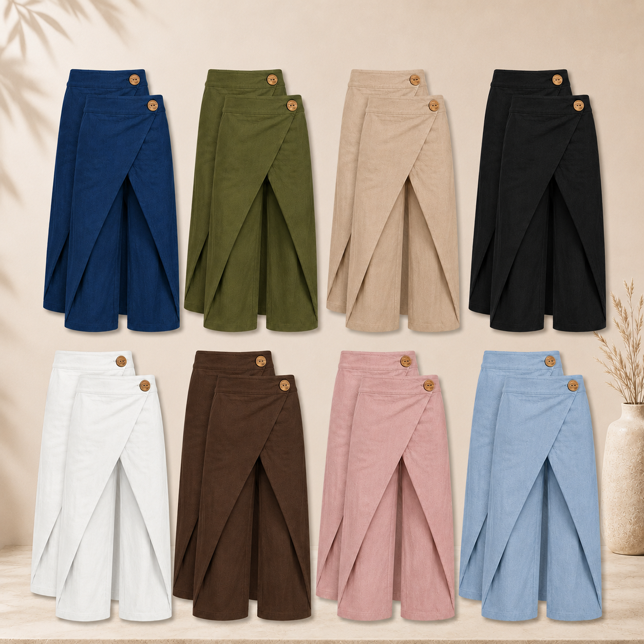 Women's Wrap-Front Wide-Leg Pants Bundle