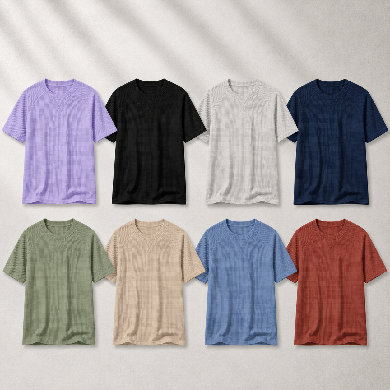 Men's Waffle-Knit Crewneck Short Sleeve T-Shirt Multi-Pack