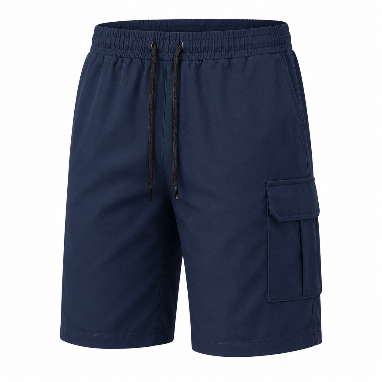 Men’s summer cargo shorts available in  eight colors; multi-pocket design with an adjustable drawstring waist; versatile for outdoor travel and everyday home wear; 5-inch inseam men’s shorts.