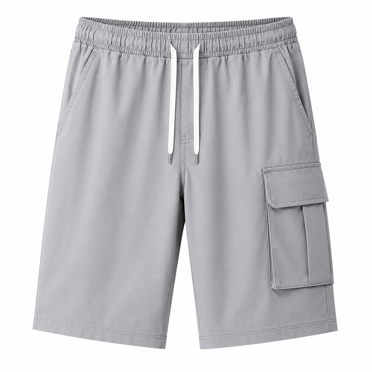 Men’s summer cargo shorts available in  eight colors; multi-pocket design with an adjustable drawstring waist; versatile for outdoor travel and everyday home wear; 5-inch inseam men’s shorts.