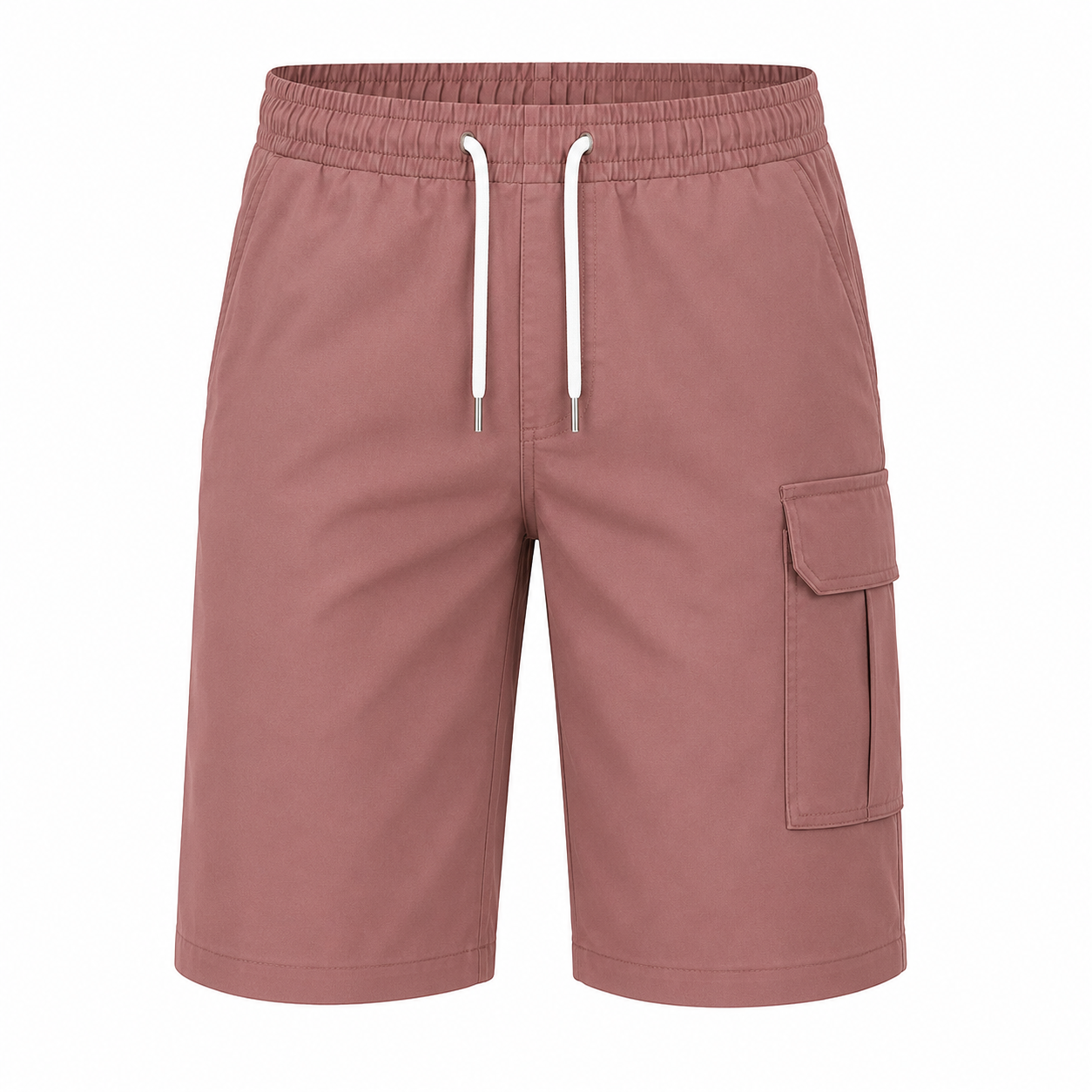 Men’s summer cargo shorts available in  eight colors; multi-pocket design with an adjustable drawstring waist; versatile for outdoor travel and everyday home wear; 5-inch inseam men’s shorts.