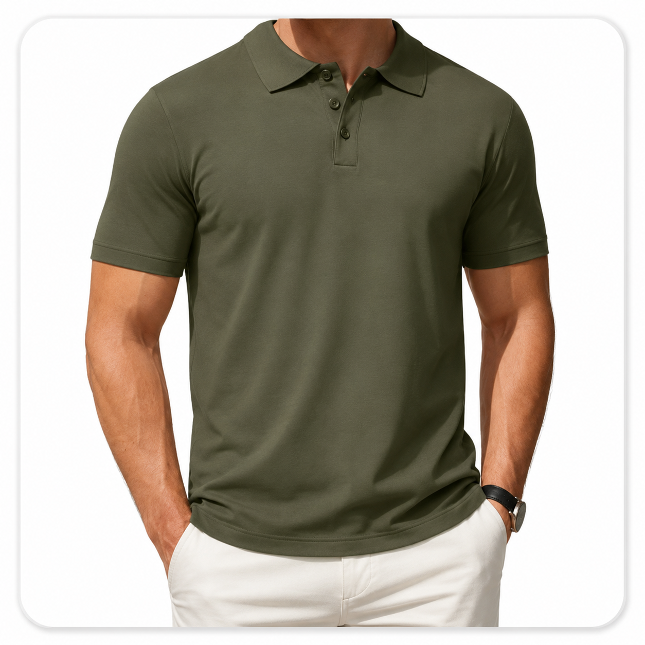 COOFANDY Men's Knit Polo Shirt - Casual Short Sleeve