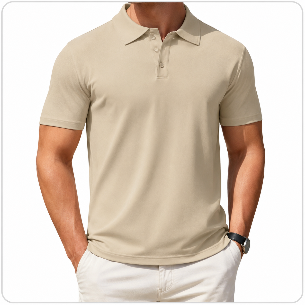 COOFANDY Men's Knit Polo Shirt - Casual Short Sleeve