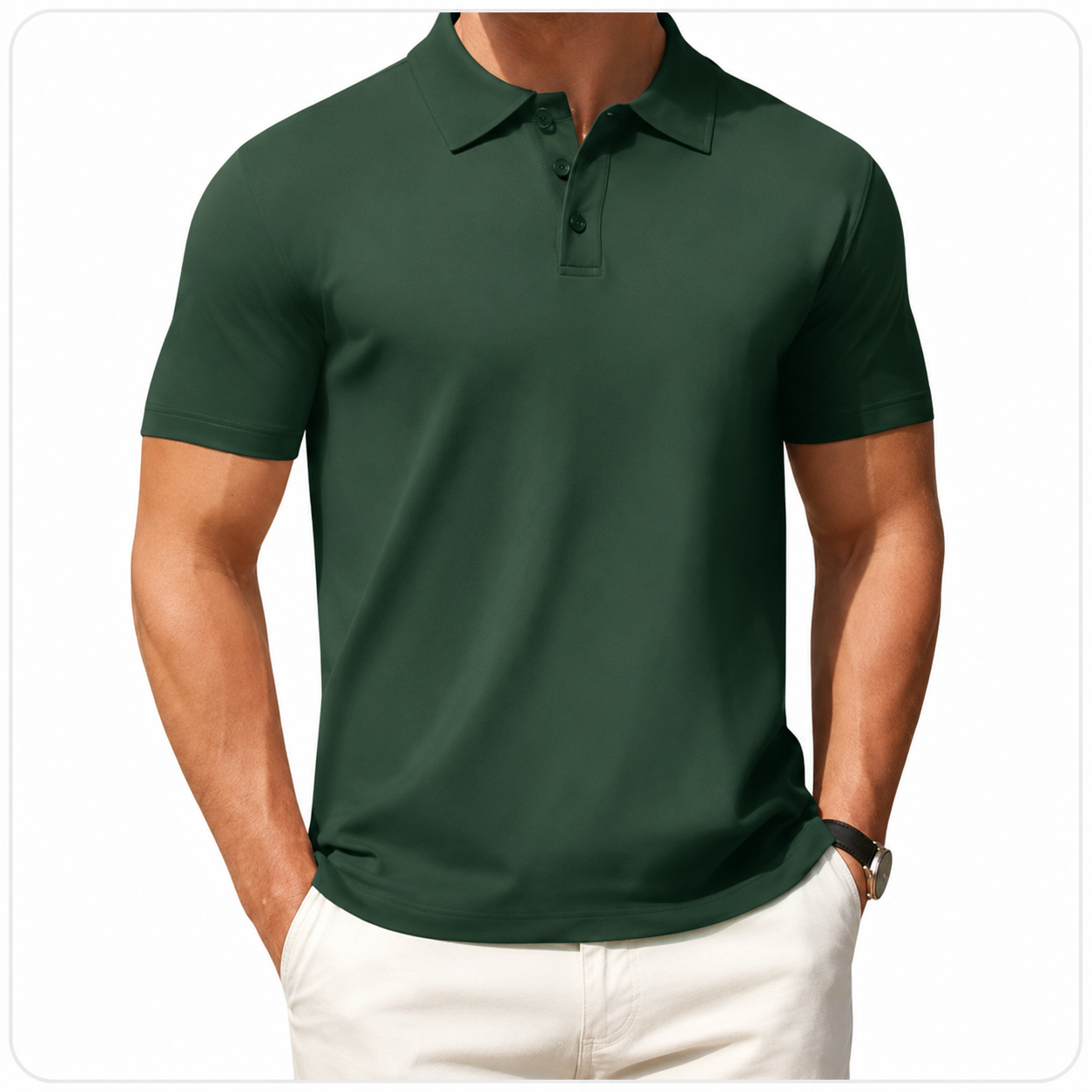 COOFANDY Men's Knit Polo Shirt - Casual Short Sleeve
