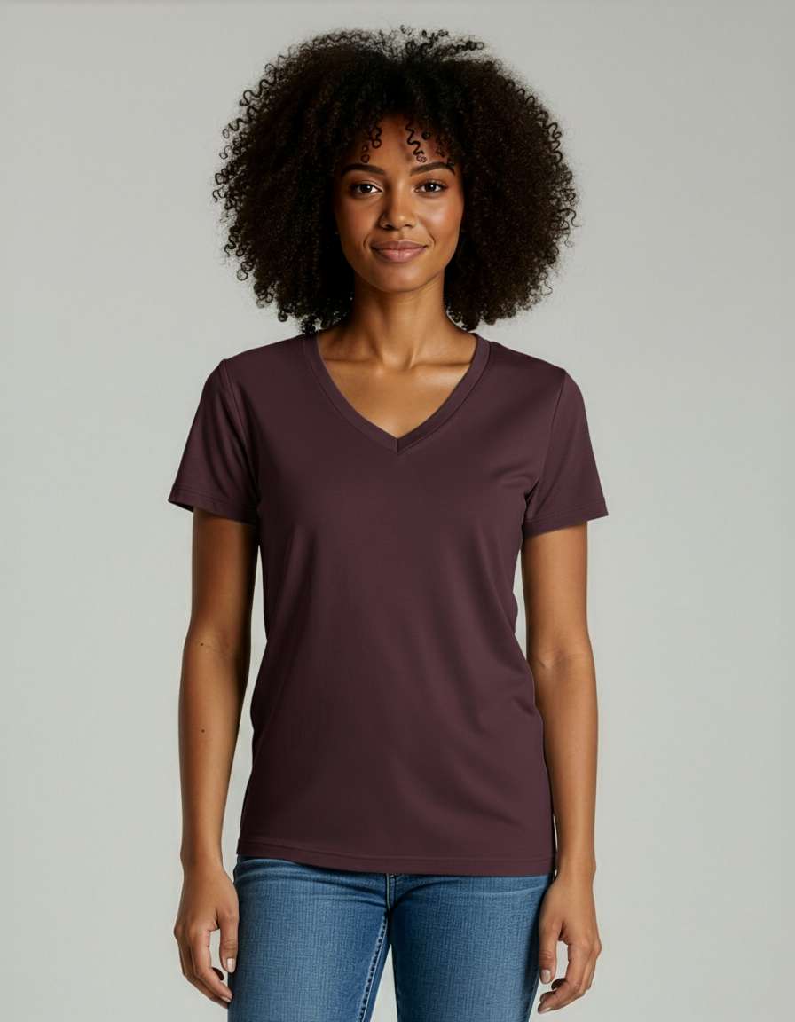4 Pack: Women's Short-Sleeve V-Neck T-Shirt (Available in Plus Size)