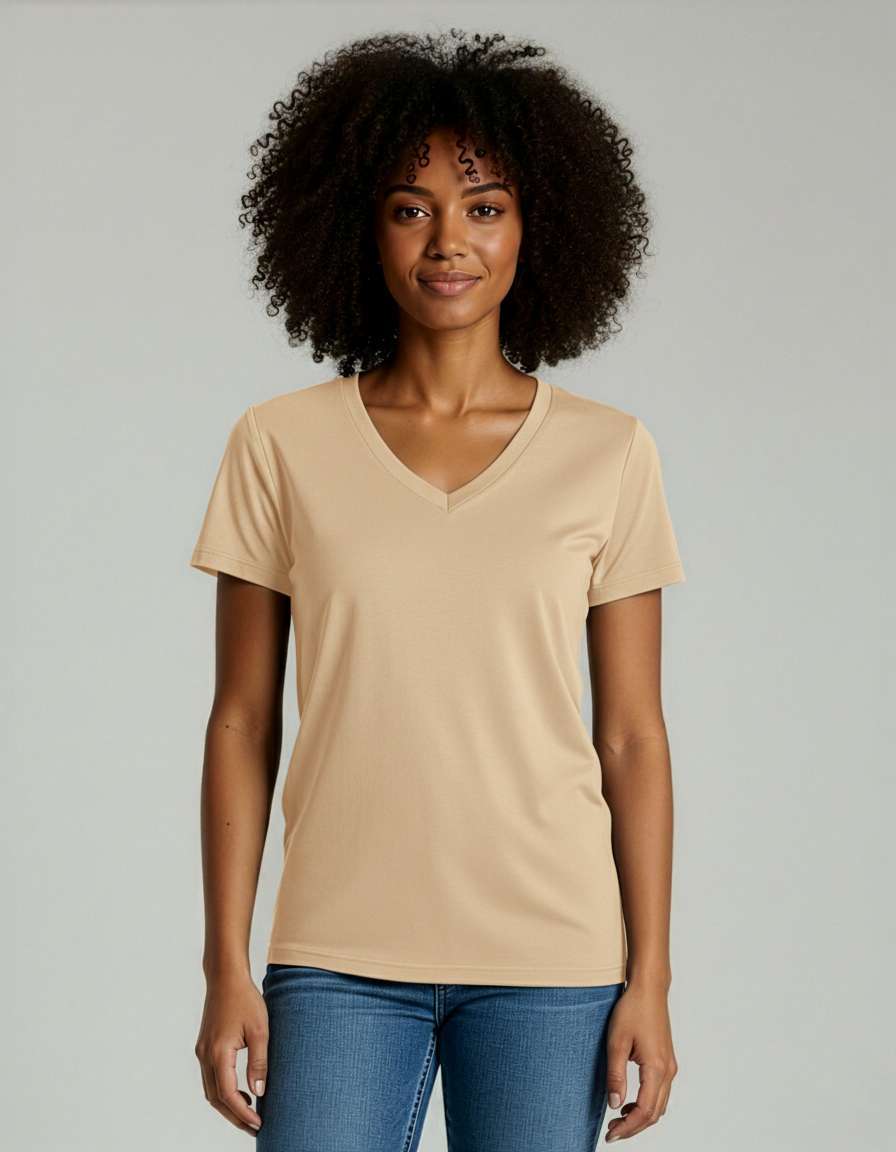 4 Pack: Women's Short-Sleeve V-Neck T-Shirt (Available in Plus Size)