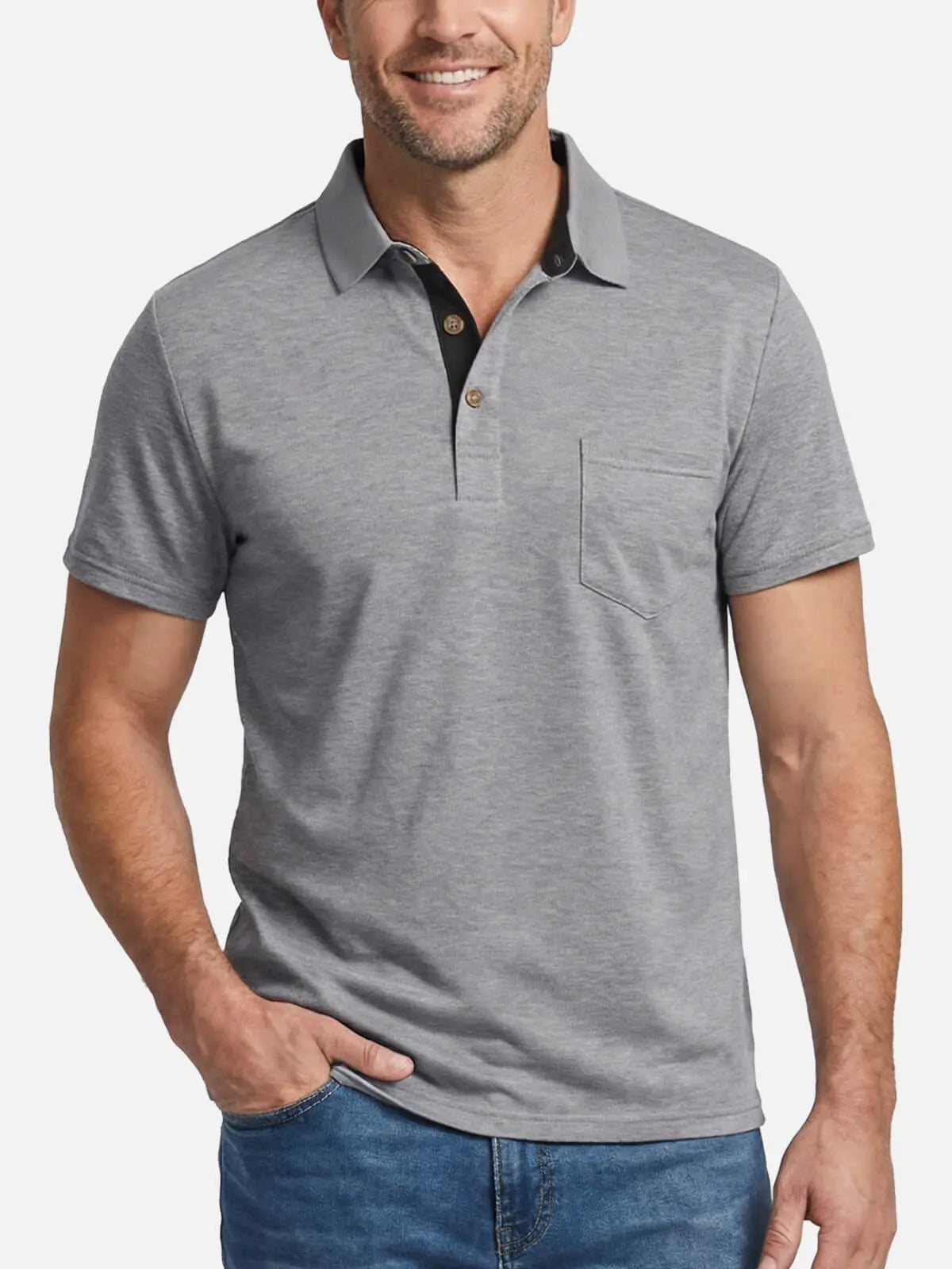 Men's Classic Pocket Polo Short Sleeve Shirt