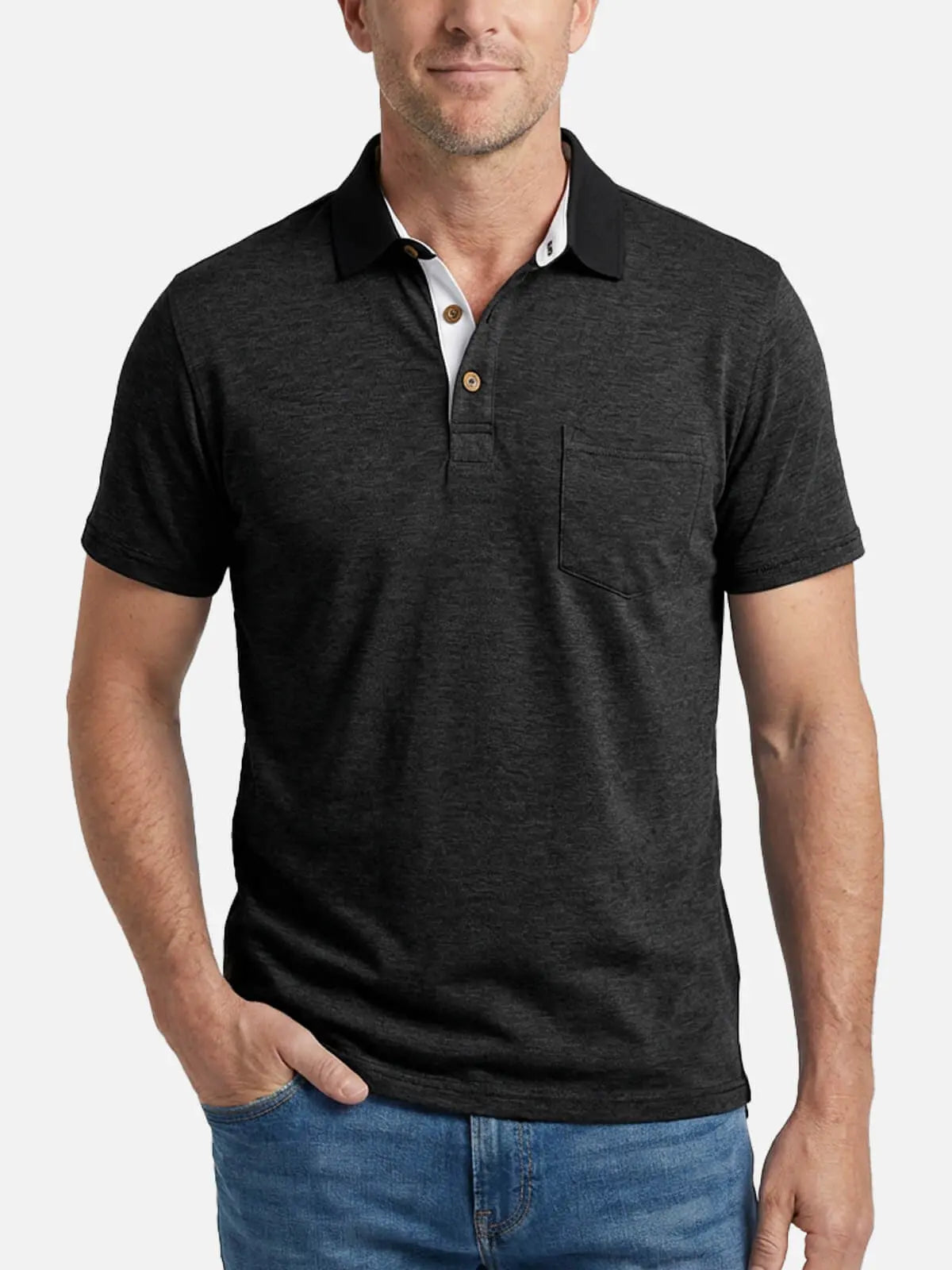 Men's Classic Pocket Polo Short Sleeve Shirt