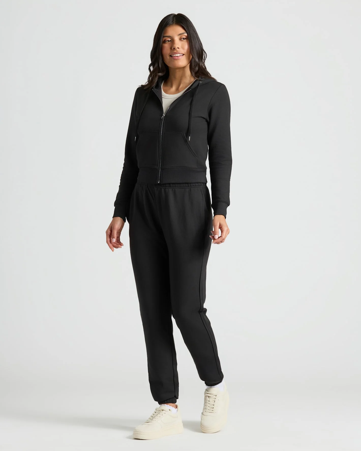 Crop Zip Hoodie & Relaxed Jogger Set（6 set only$35）