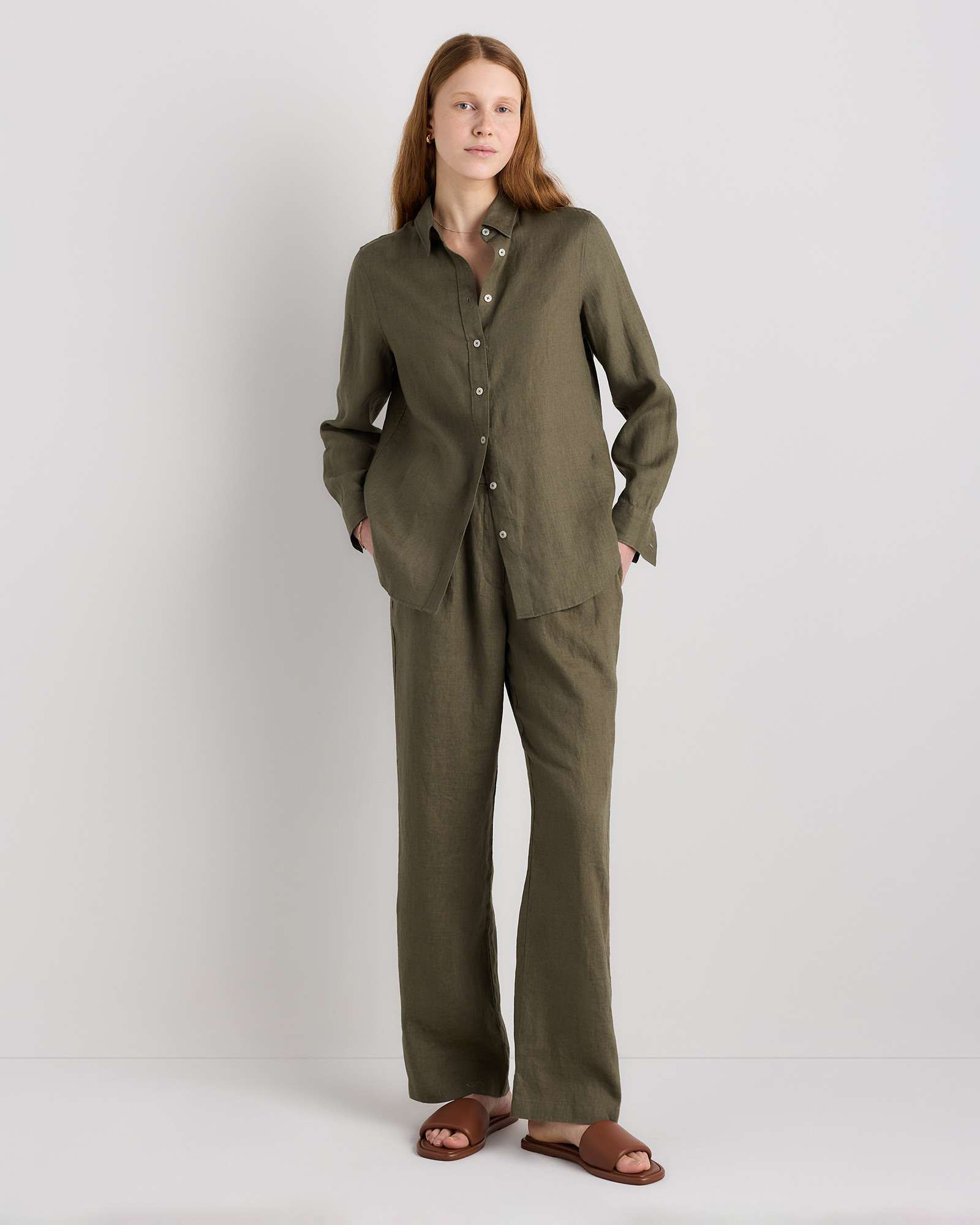 100% European Linen Long Sleeve Shirt